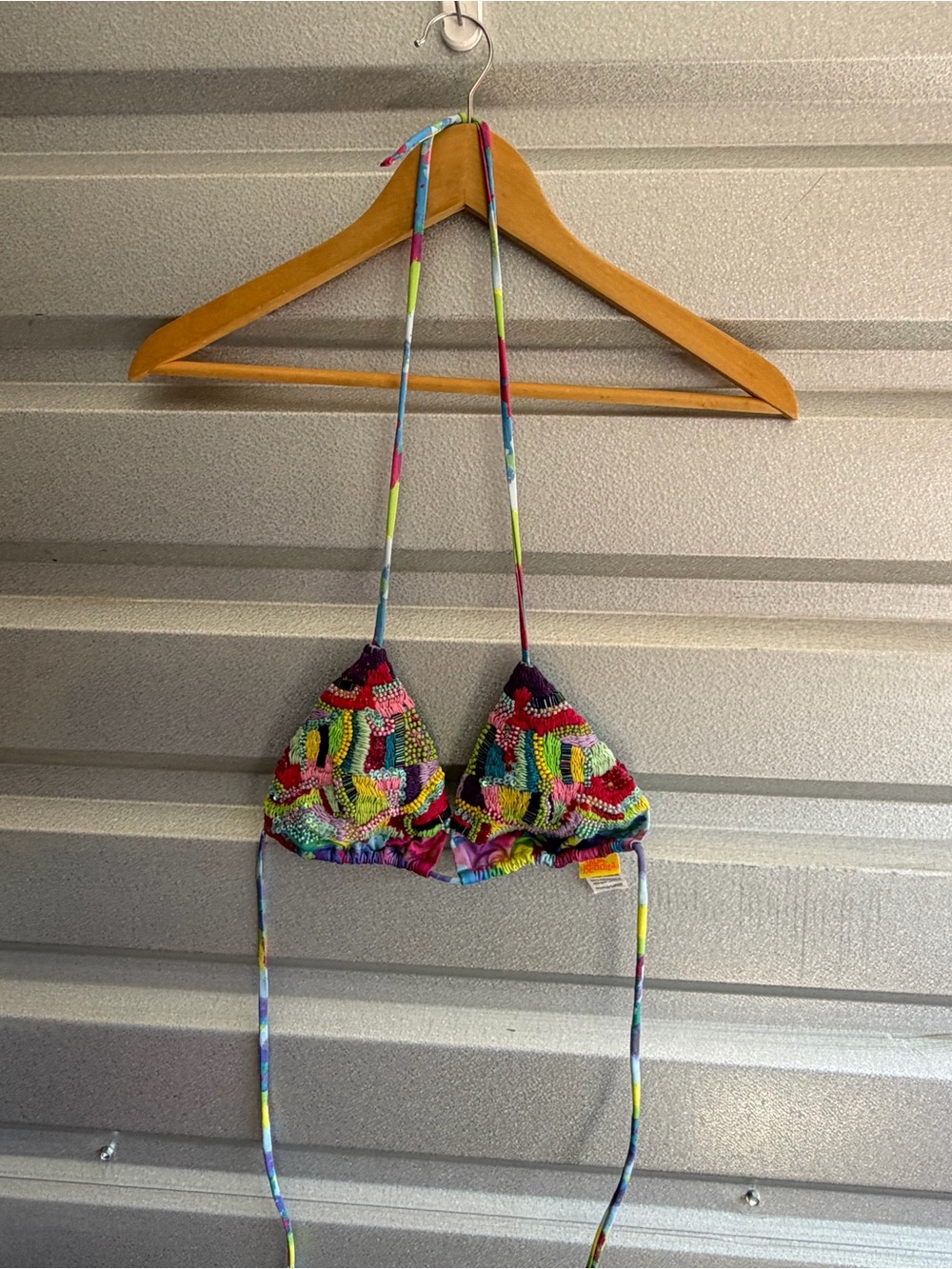 Agua Bendita B oleo bikini top embroidered sequin